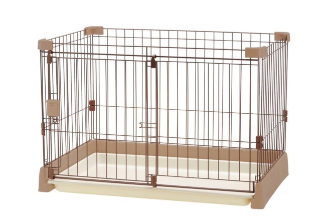 お掃除簡単サークル 90cm x 60cm ブラウン