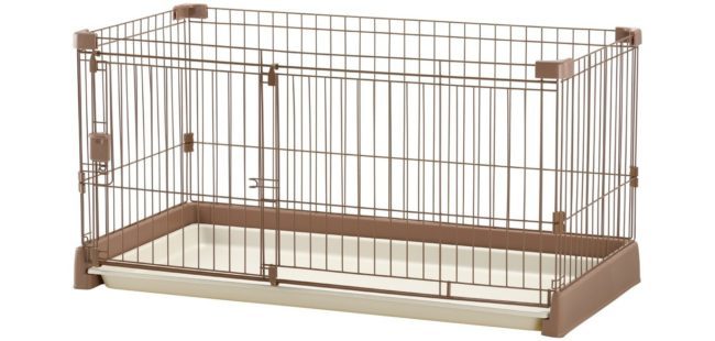 お掃除簡単サークル 120cm x 60cm ブラウン