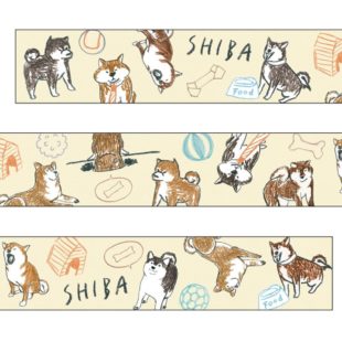 和紙マスキングテープ柴犬