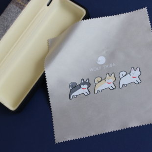 柴犬メガネ拭き[グレージュ]