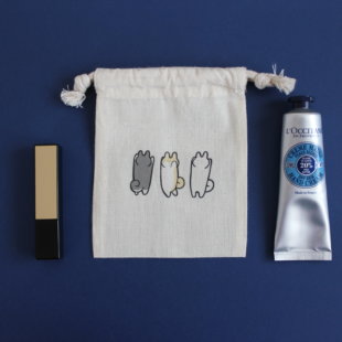 ごろごろ柴犬 ミニ巾着