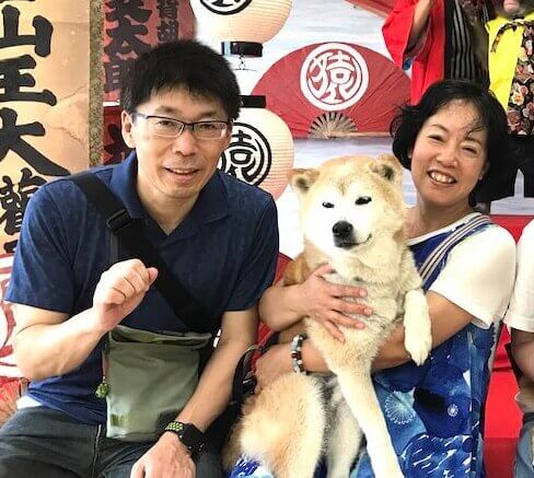 柴犬と家族