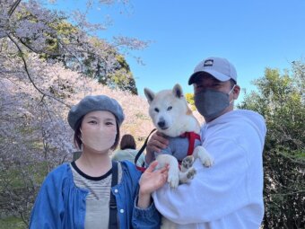 柴犬と家族